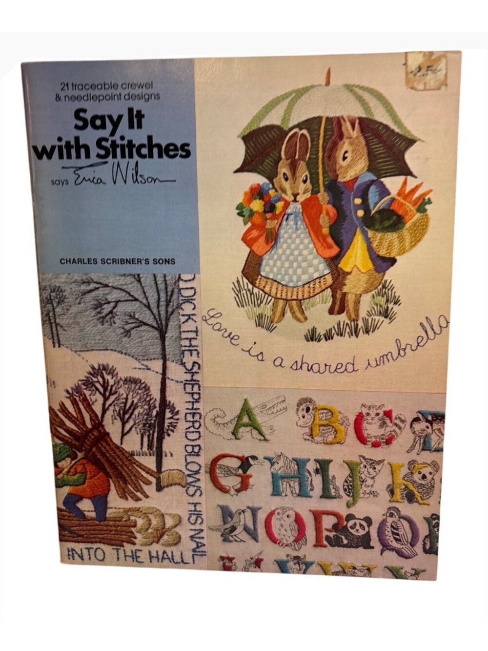Say It With Stitches Erica Wilson 1977 Crewel Needlepoint Cross Stitch Embroider